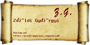 Zöldi Györgyi névjegykártya